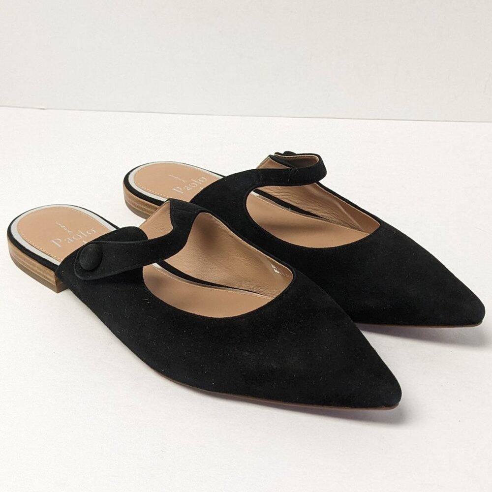 Linea Paolo Darling Flats, Black Suede, Womens 8.5 M